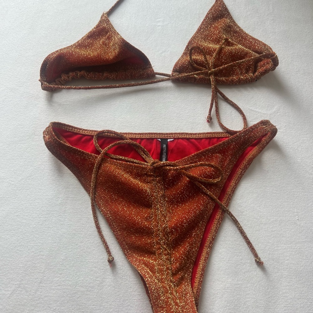 PrettyLittleThing Glitter Bikini Set